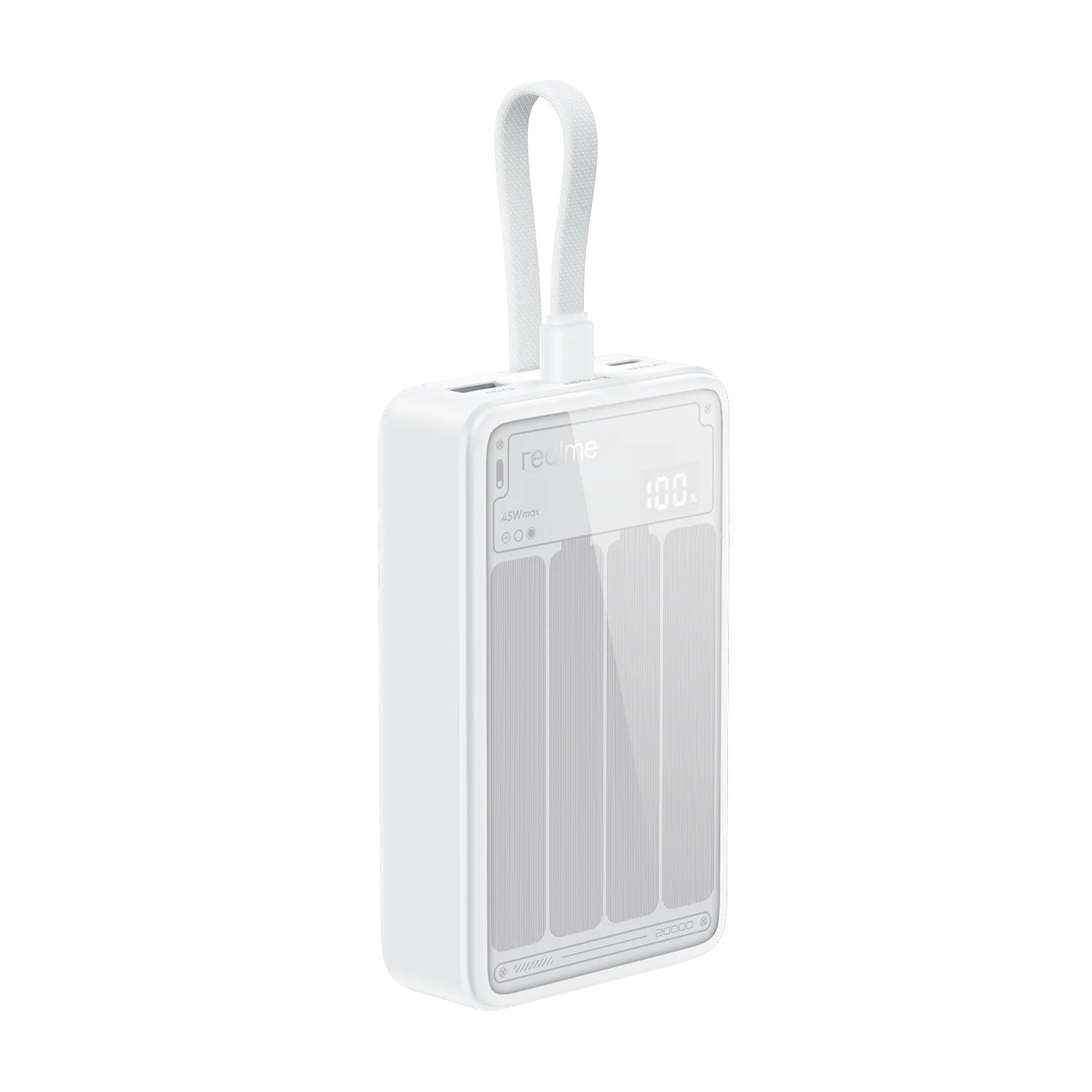 realme Cabled Power Bank أبيض_2